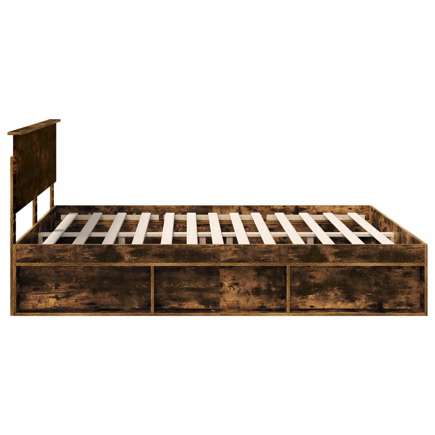 Bed Frame Smoked Oak 200 x 200 cm Engineered wood