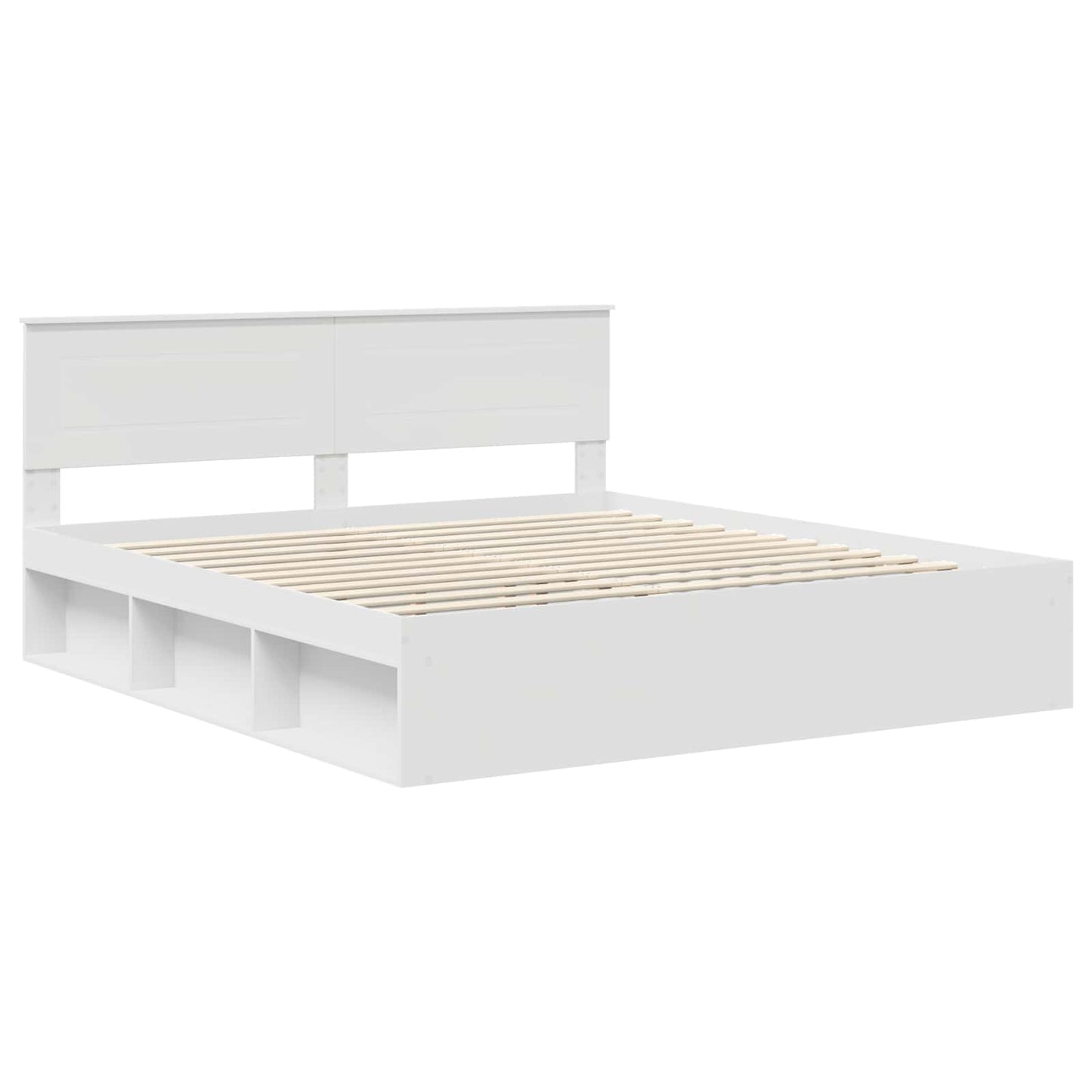 Bed Frame with Headboard White 180 x 200 cm Engineered wood