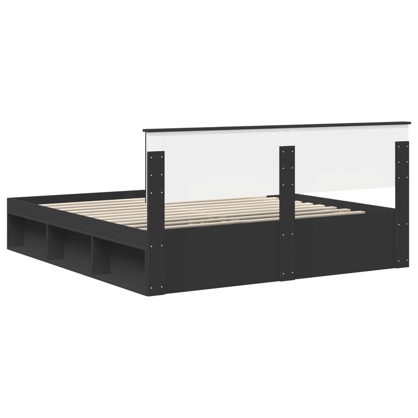 Bed Frame with Headboard Black 180 x 200 cm Engineered wood