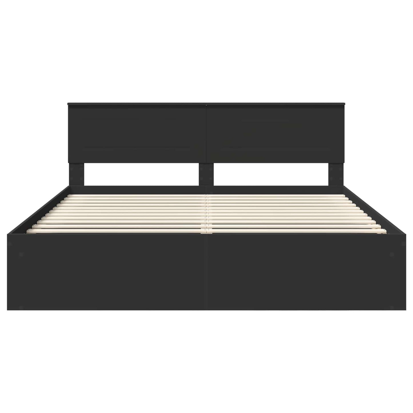 Bed Frame with Headboard Black 180 x 200 cm Engineered wood
