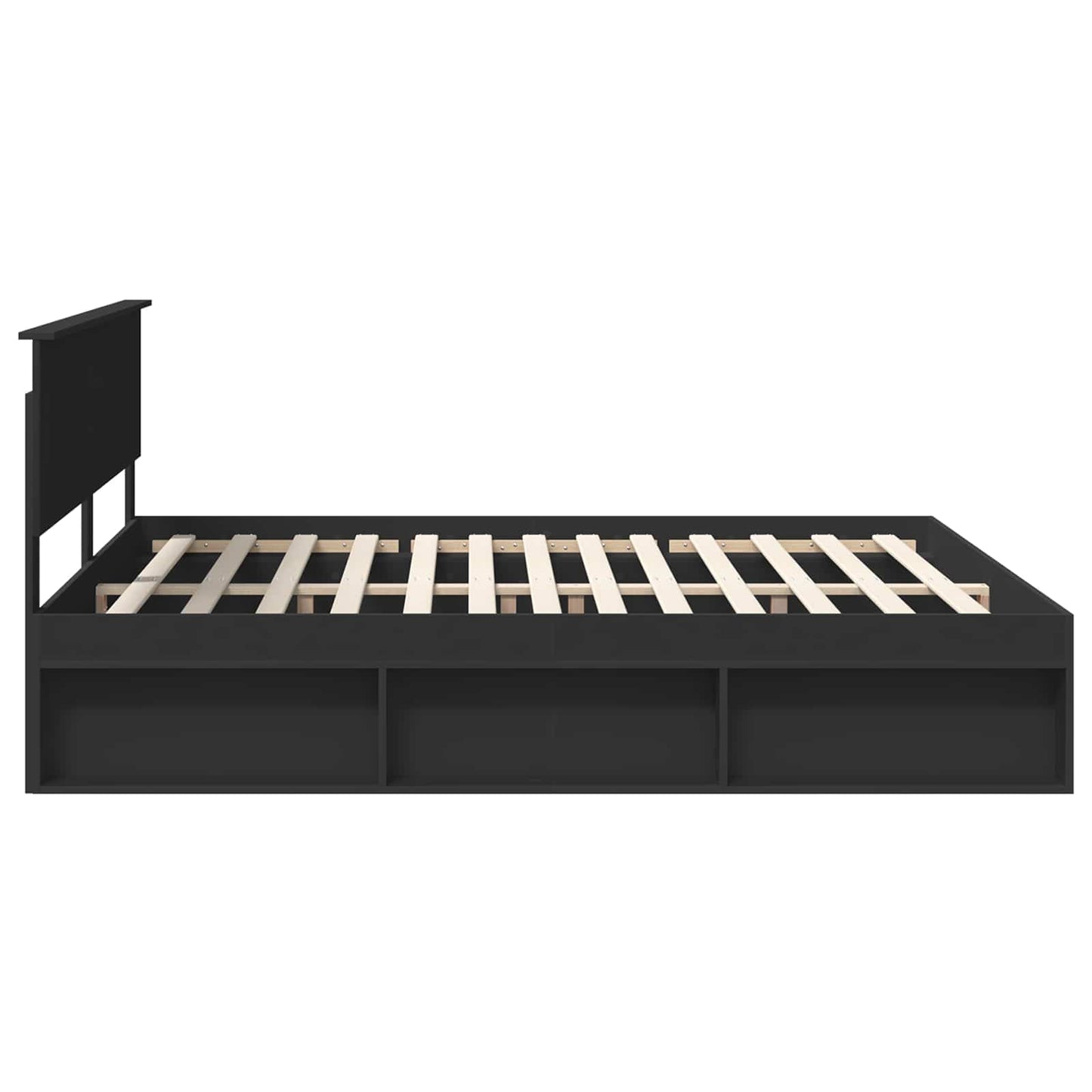 Bed Frame with Headboard Black 180 x 200 cm Engineered wood