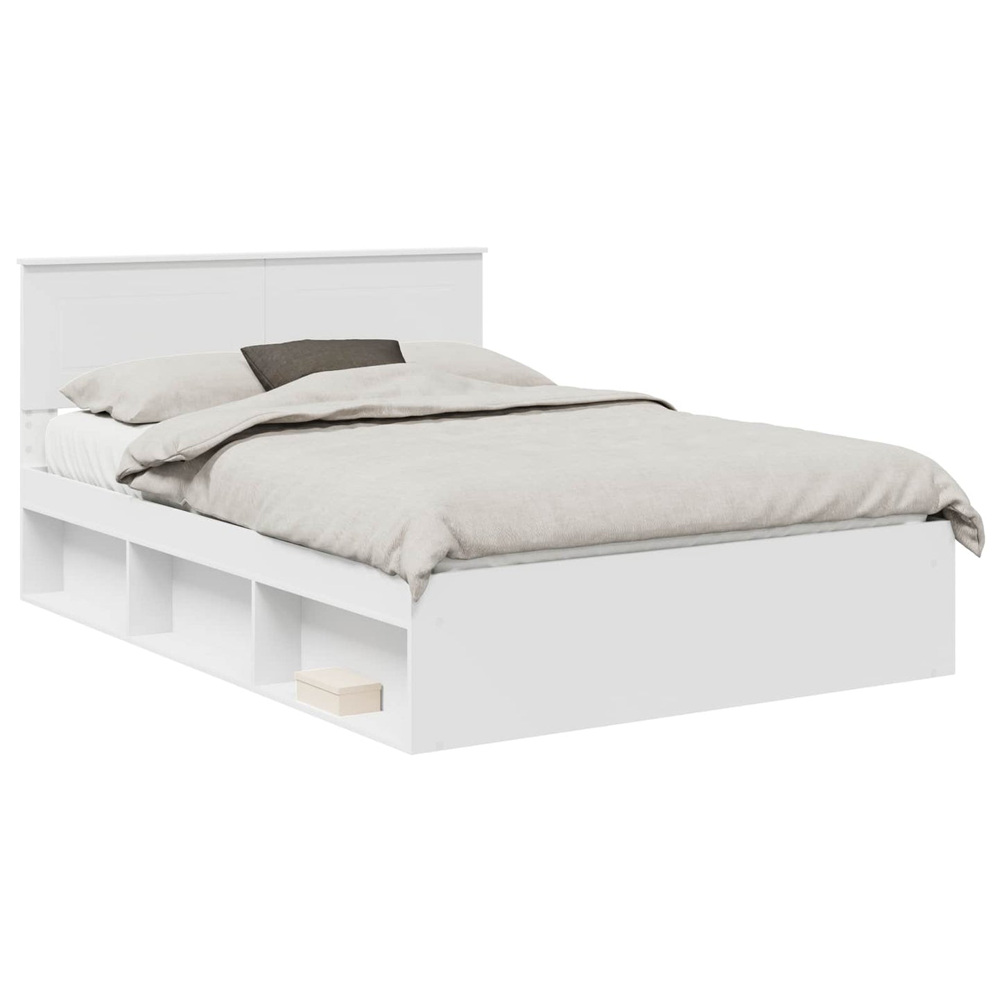 Bed Frame with Headboard White 160 x 200 cm Engineered wood
