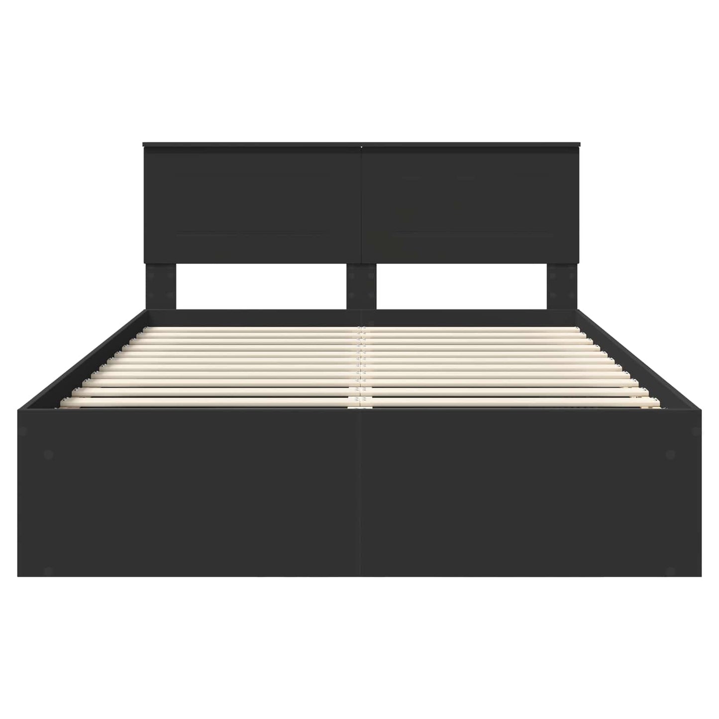 Bed Frame with Headboard Black 160 x 200 cm Engineered wood