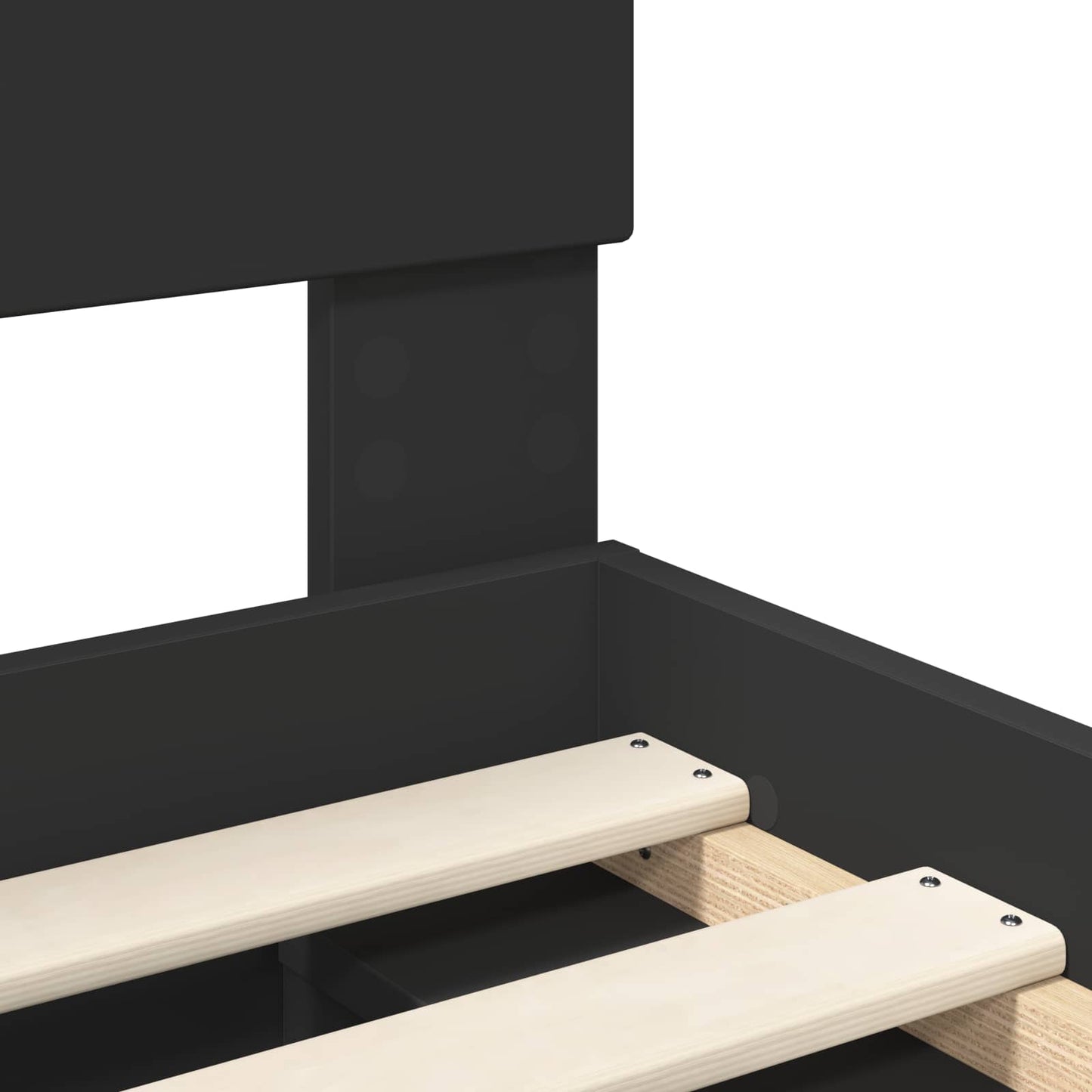 Bed Frame with Headboard Black 150 x 200 cm Engineered wood
