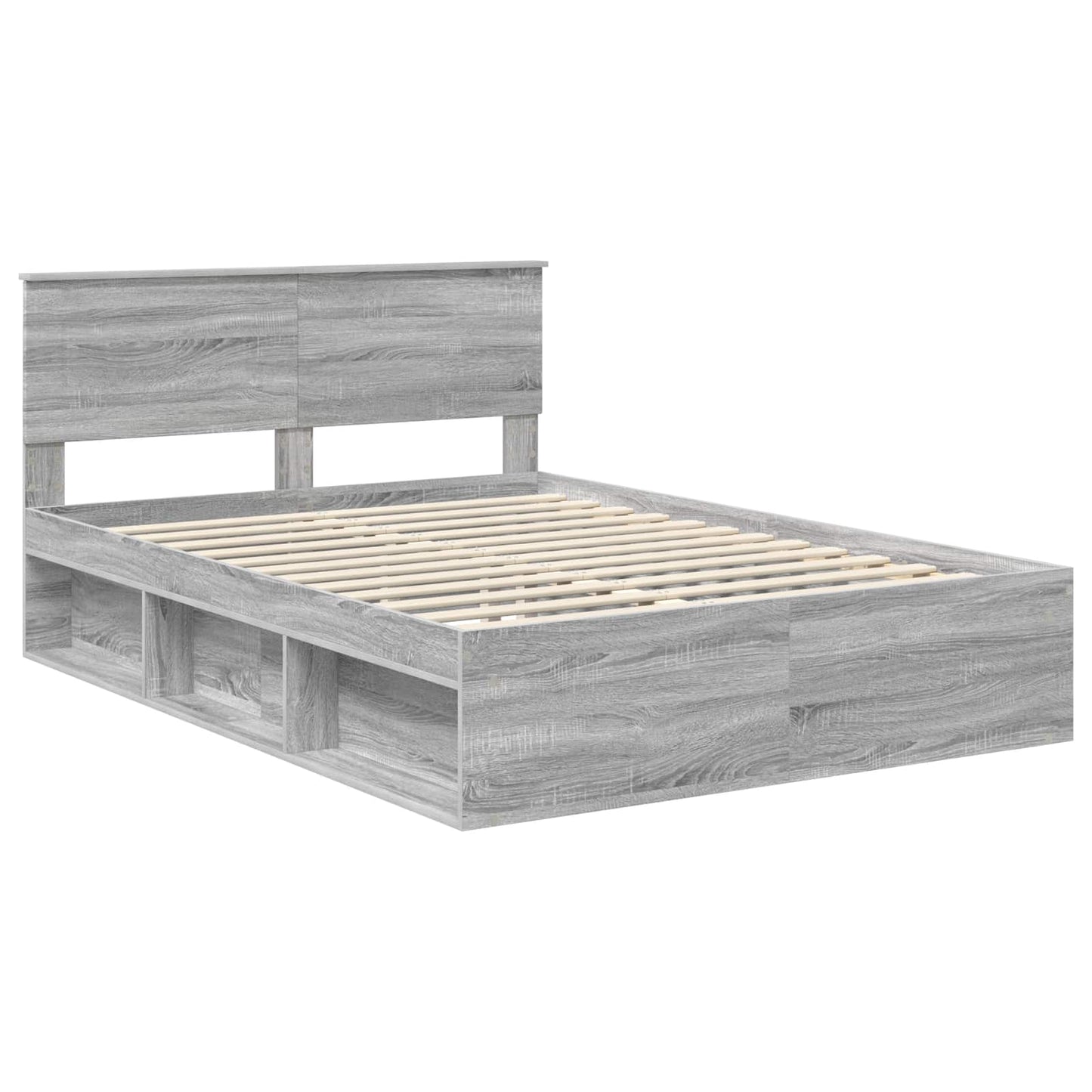Bed Frame Grey Sonoma 150 x 200 cm Engineered wood