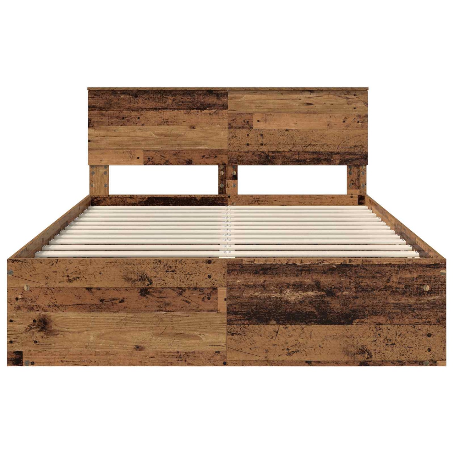 Bed Frame with Headboard Old Wood 150 x 200 cm Engineered wood