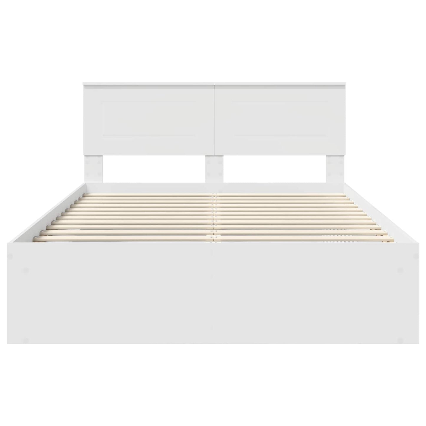 Bed Frame with Headboard White 140 x 190 cm Engineered wood