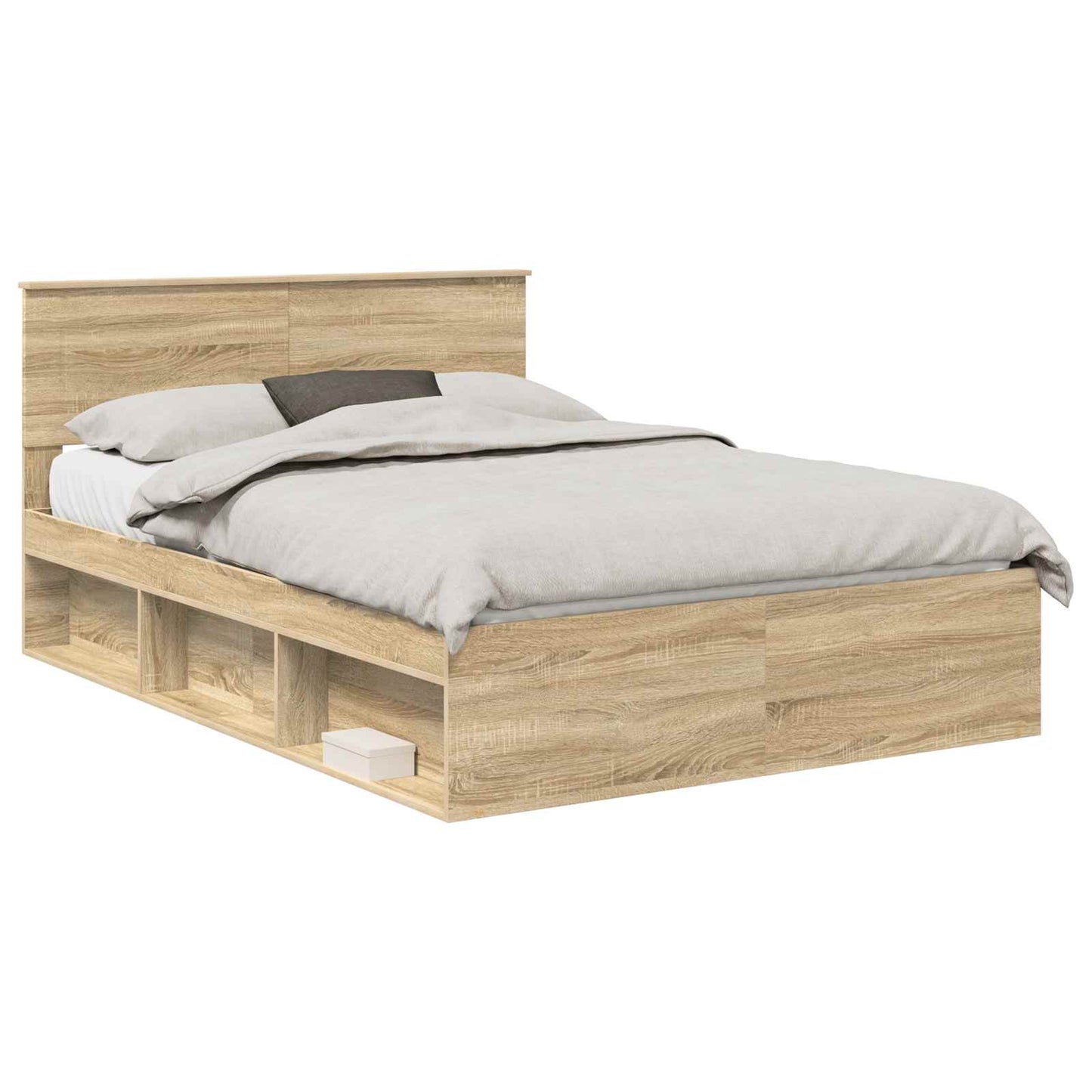 Bed Frame with Headboard Sonoma 140 x 190 cm Engineered wood