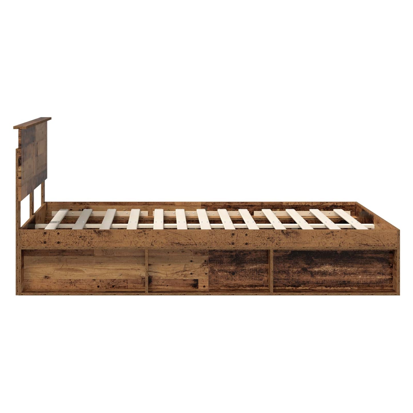 Bed Frame with Headboard Old Wood 140 x 190 cm Engineered wood