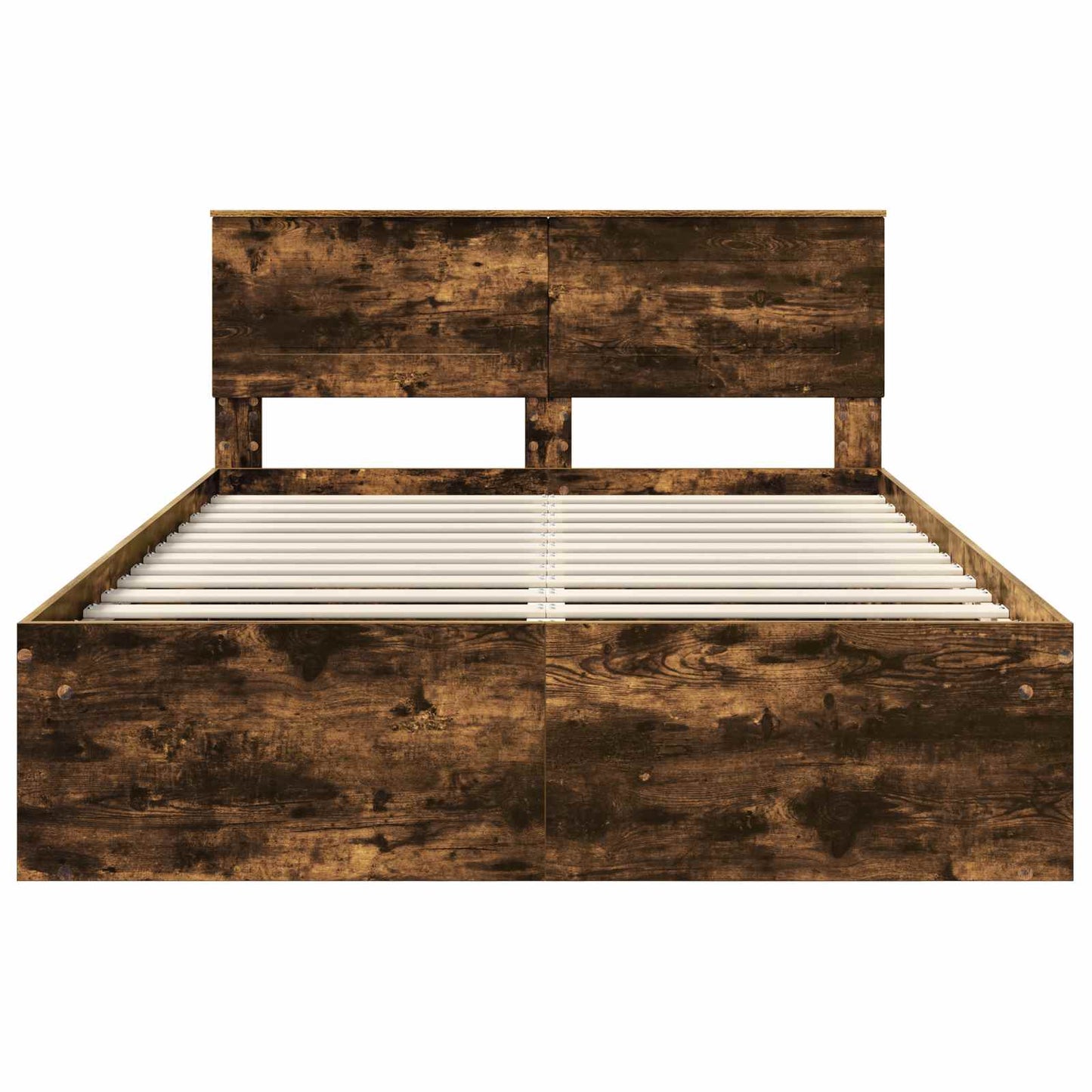 Bed Frame Smoked Oak 140 x 200 cm Engineered wood