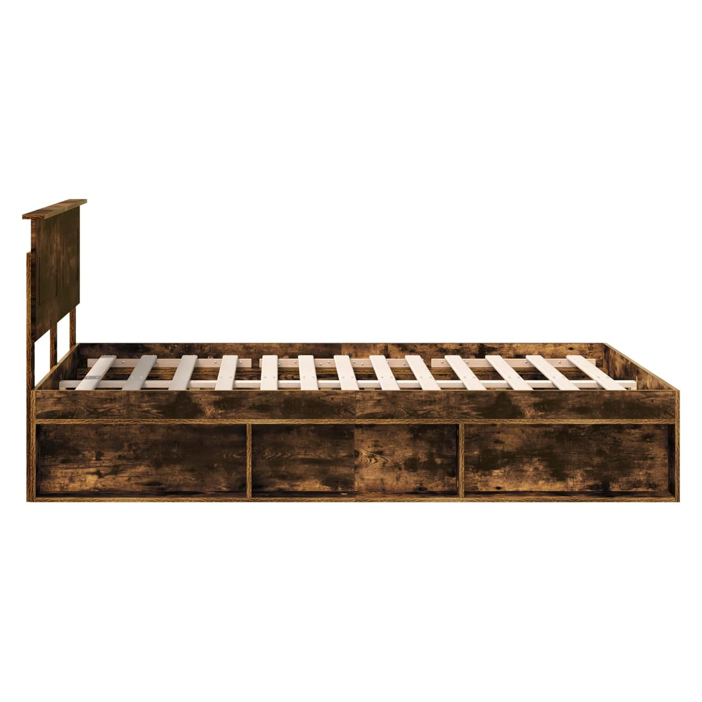 Bed Frame Smoked Oak 140 x 200 cm Engineered wood