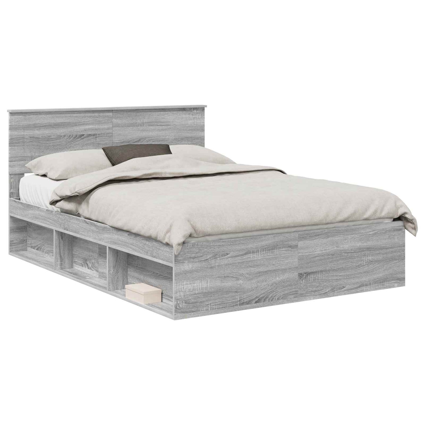 Bed Frame Grey Sonoma 140 x 200 cm Engineered wood