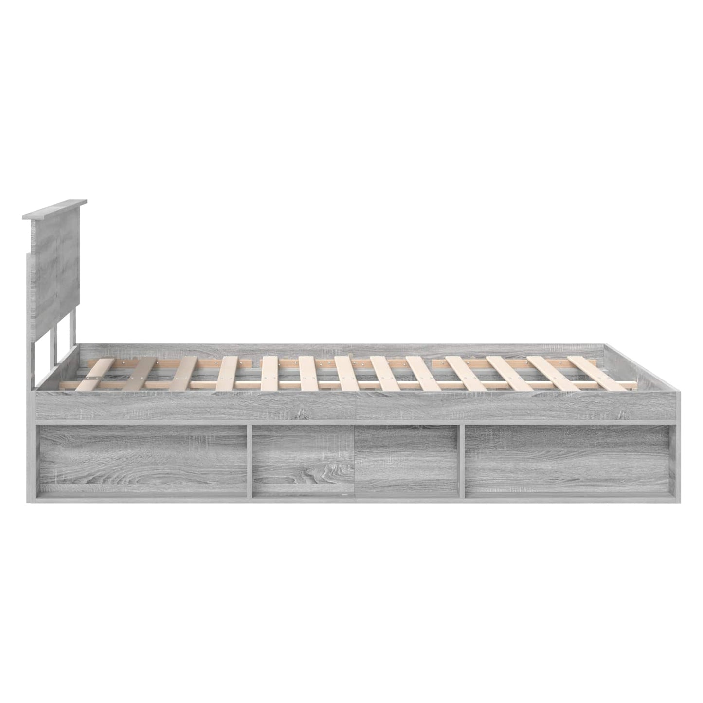 Bed Frame Grey Sonoma 140 x 200 cm Engineered wood