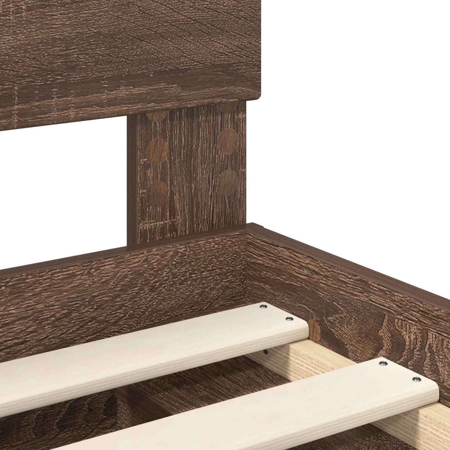 Bed Frame with Headboard Brown Oak 140 x 200 cm Engineered wood