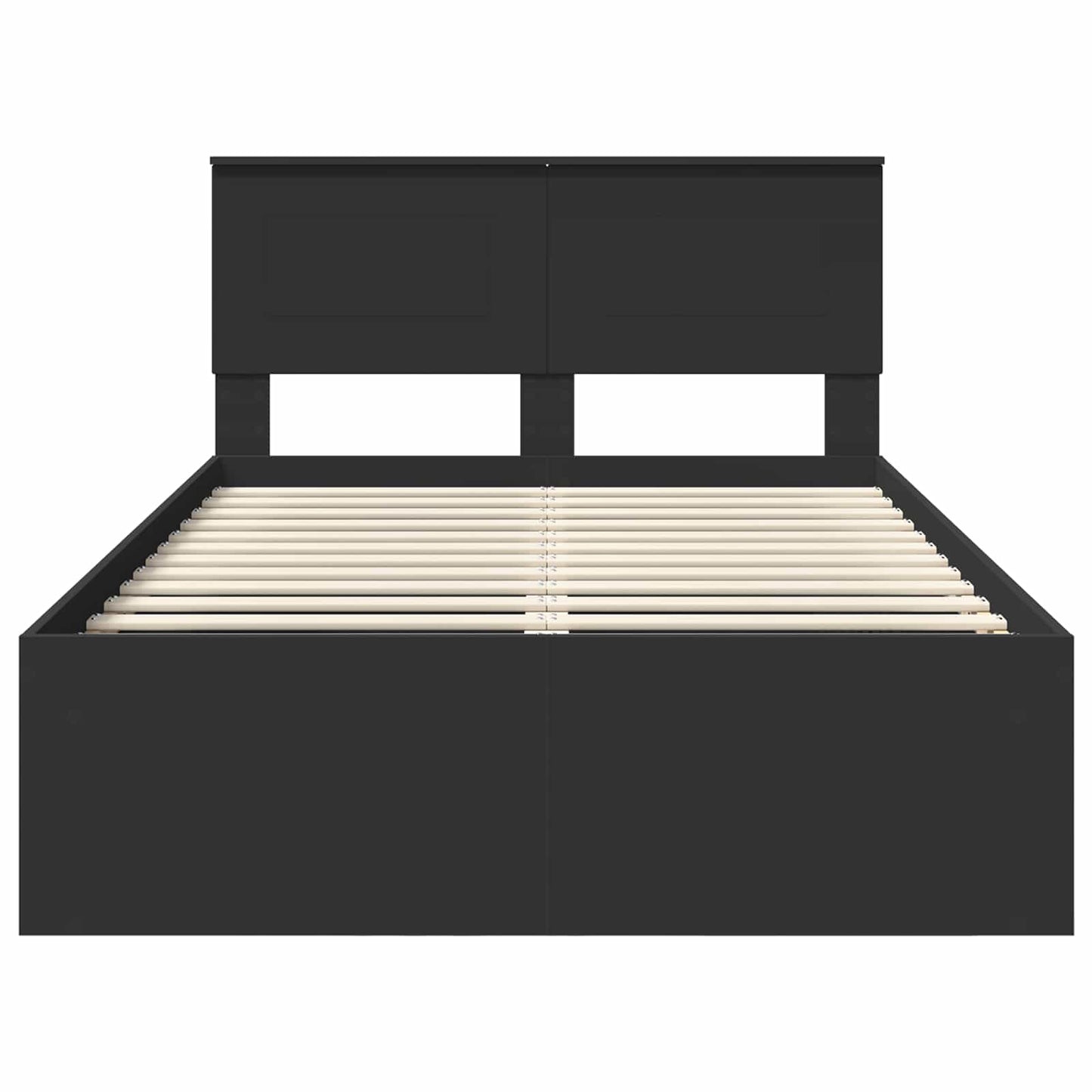 Bed Frame with Headboard Black 135 x 190 cm Engineered wood