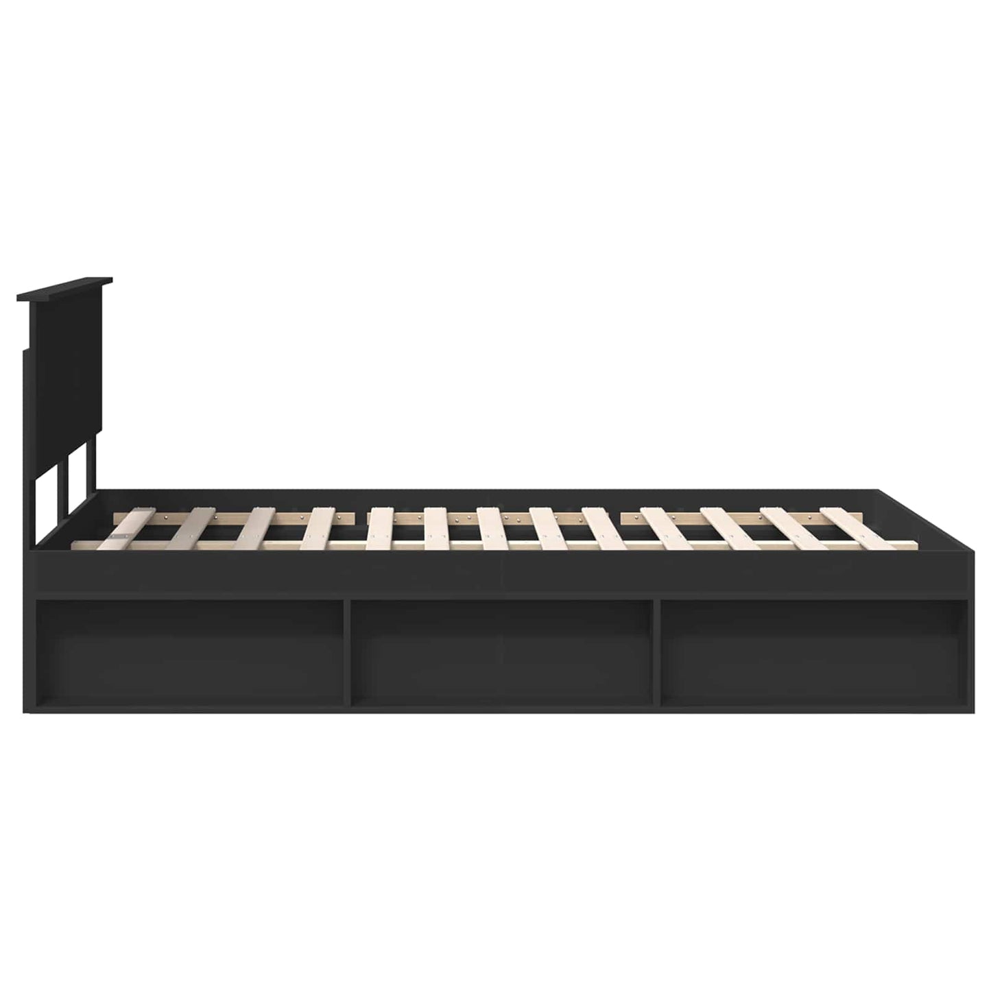 Bed Frame with Headboard Black 135 x 190 cm Engineered wood