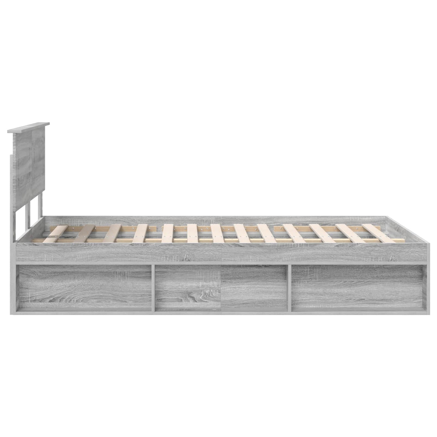 Bed Frame Grey Sonoma 135 x 190 cm Engineered wood