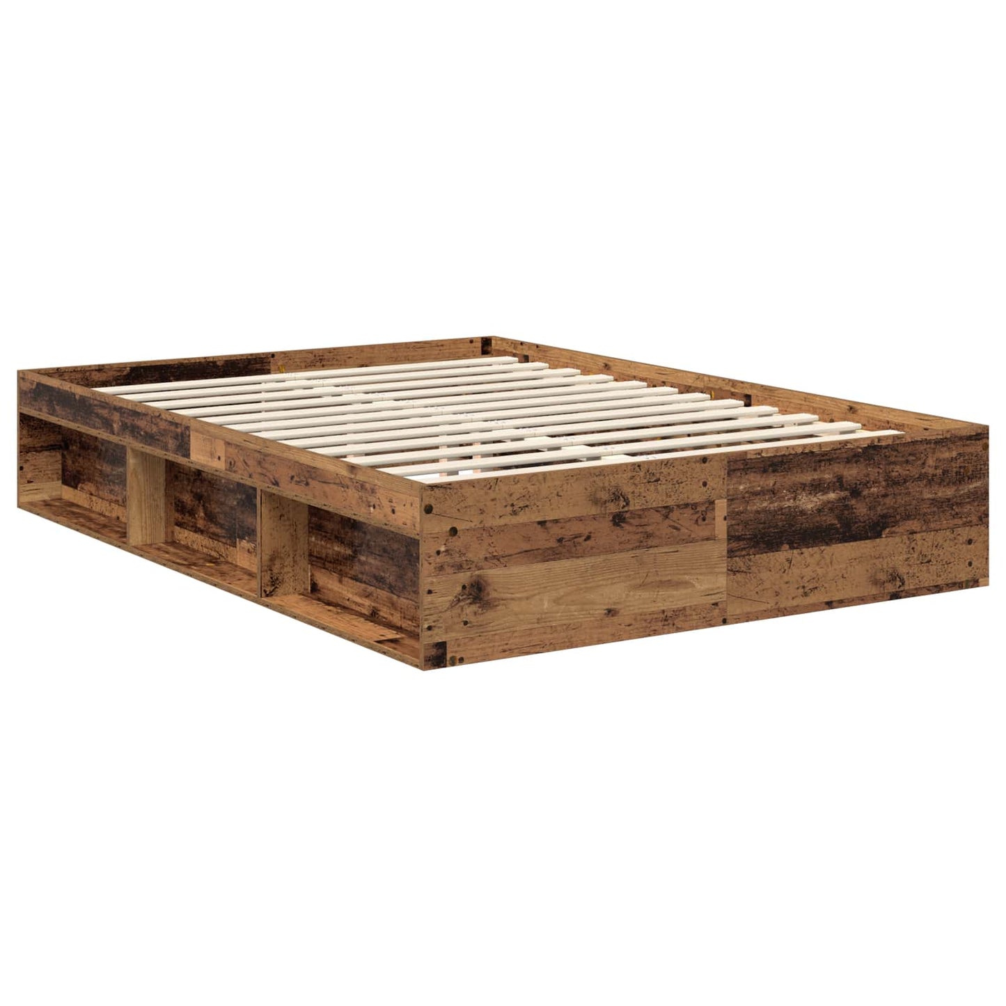 Bed Frame with Headboard Old Wood 135 x 190 cm Engineered wood