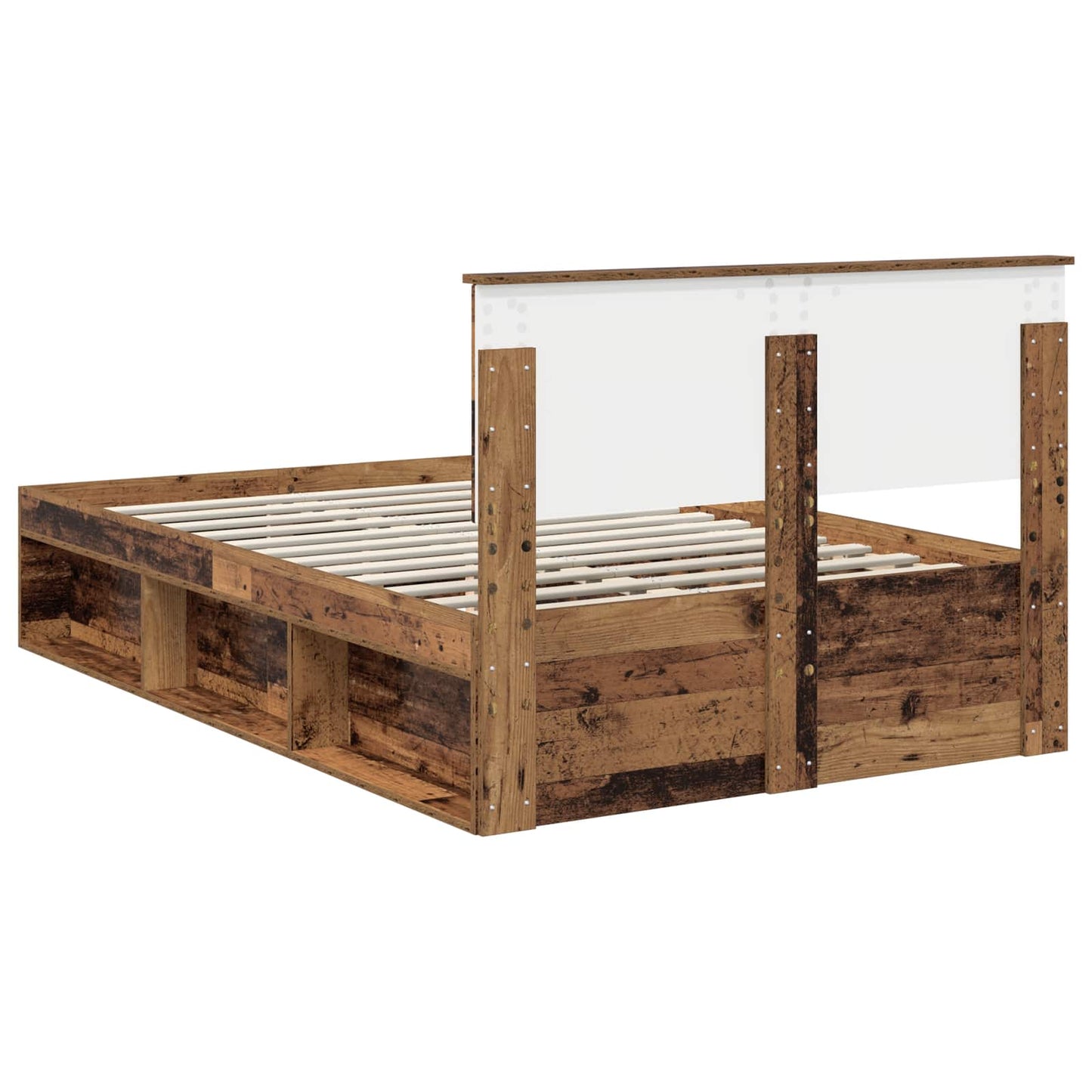 Bed Frame with Headboard Old Wood 135 x 190 cm Engineered wood