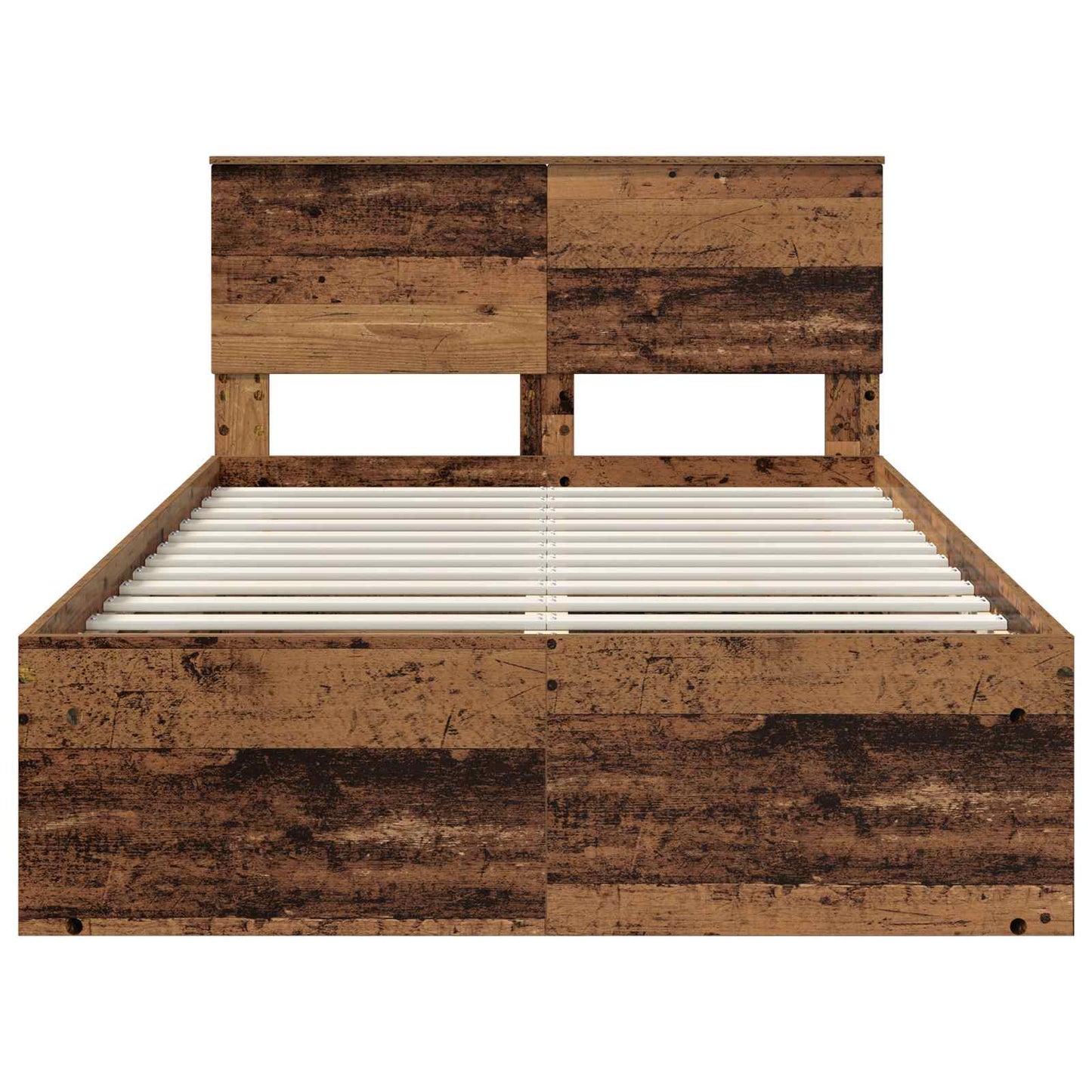 Bed Frame with Headboard Old Wood 135 x 190 cm Engineered wood