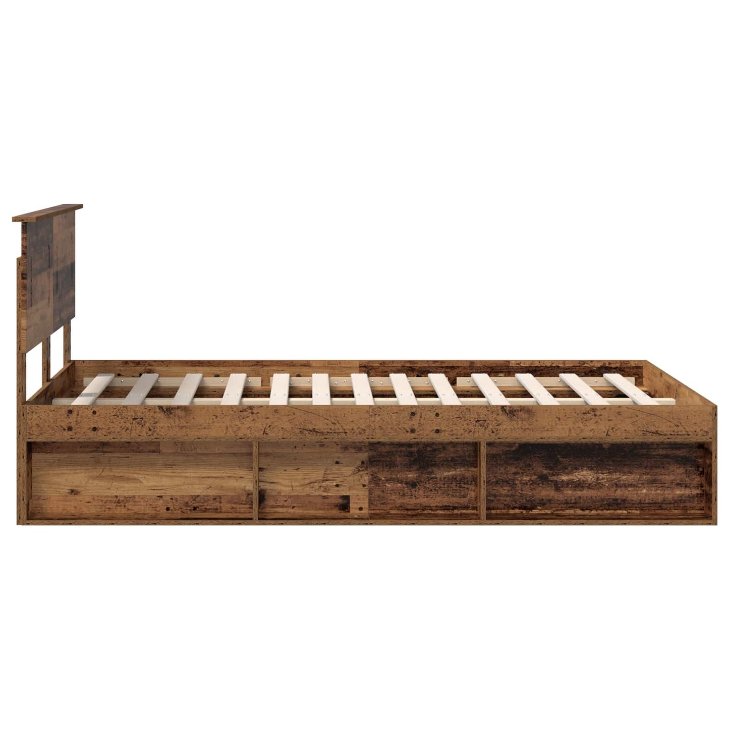 Bed Frame with Headboard Old Wood 135 x 190 cm Engineered wood