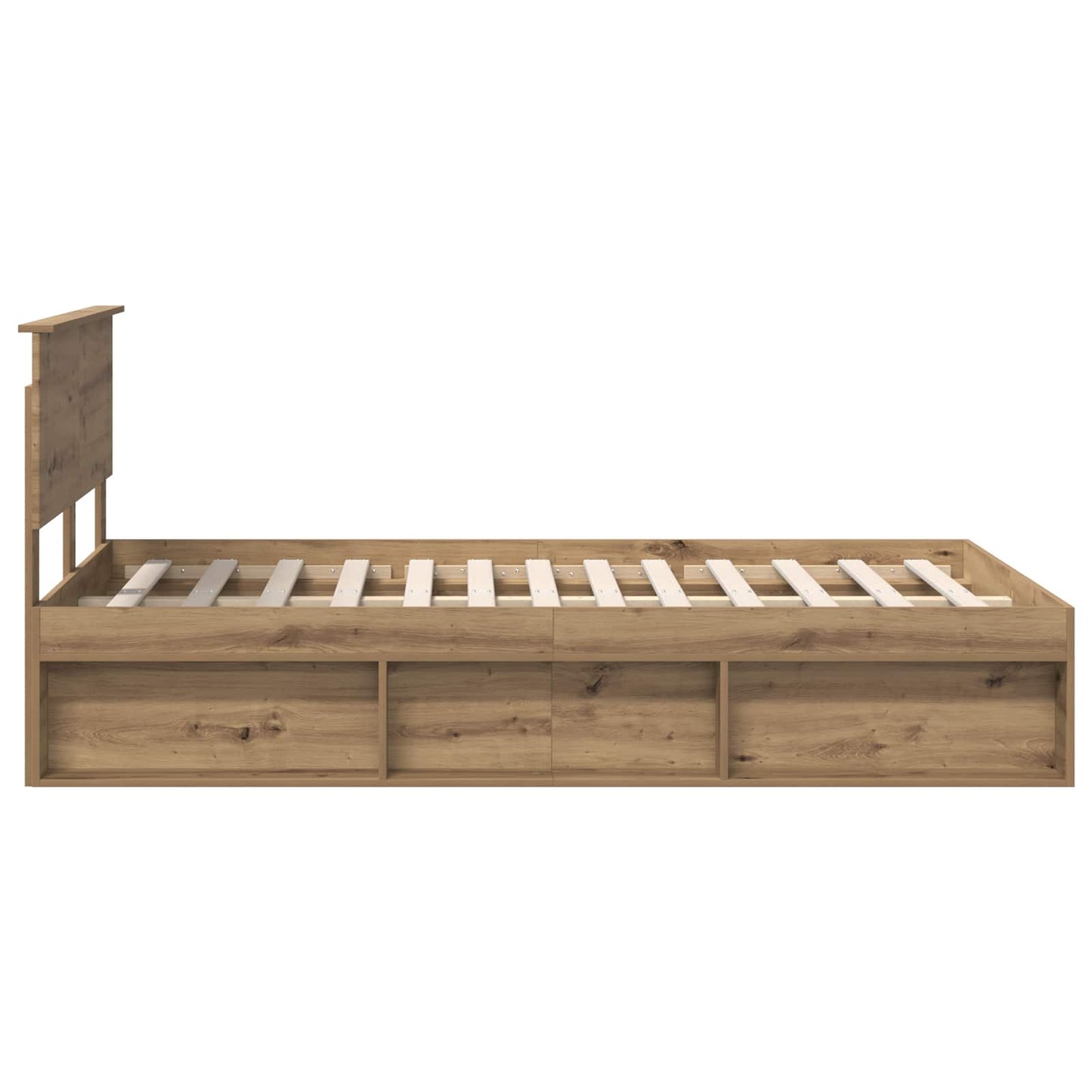 Bed Frame Artisian Oak 135 x 190 cm Engineered wood