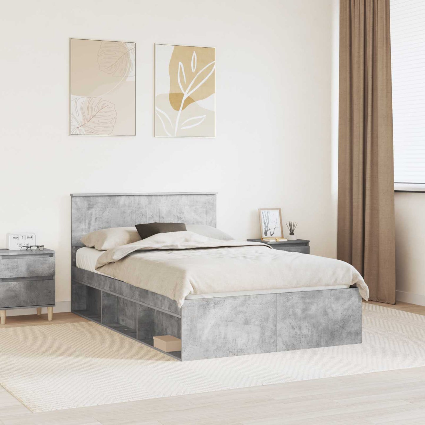 Bed Frame with Headboard Concerte 120 x 190 cm Engineered wood