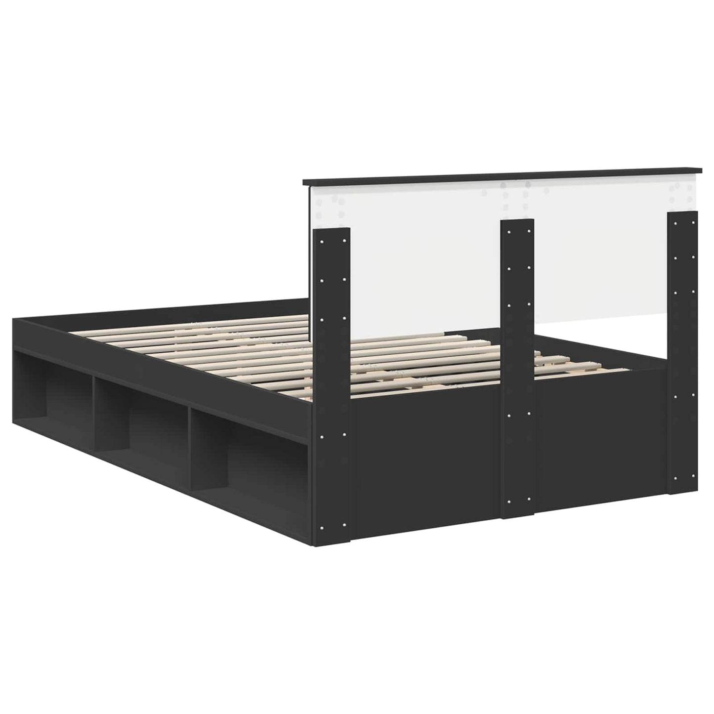 Bed Frame with Headboard Black 120 x 200 cm Engineered wood