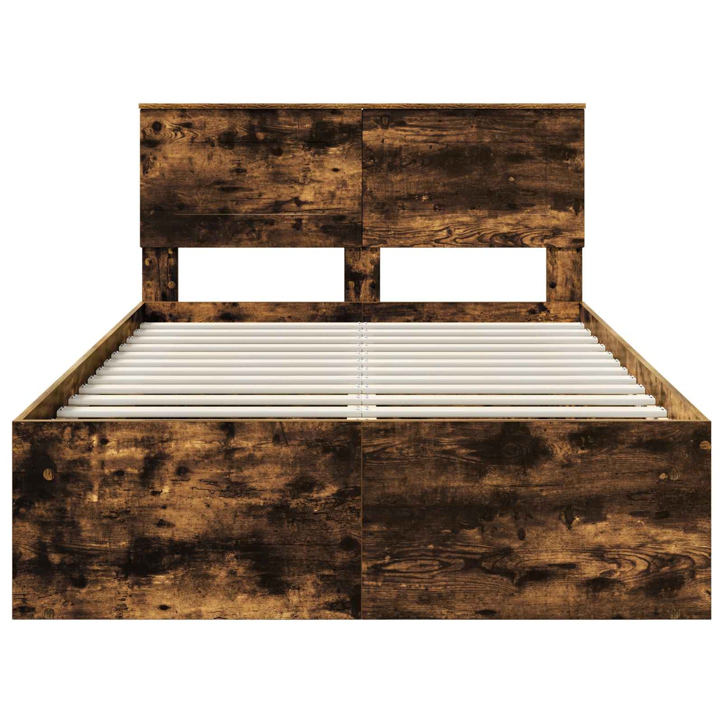 Bed Frame Smoked Oak 120 x 200 cm Engineered wood