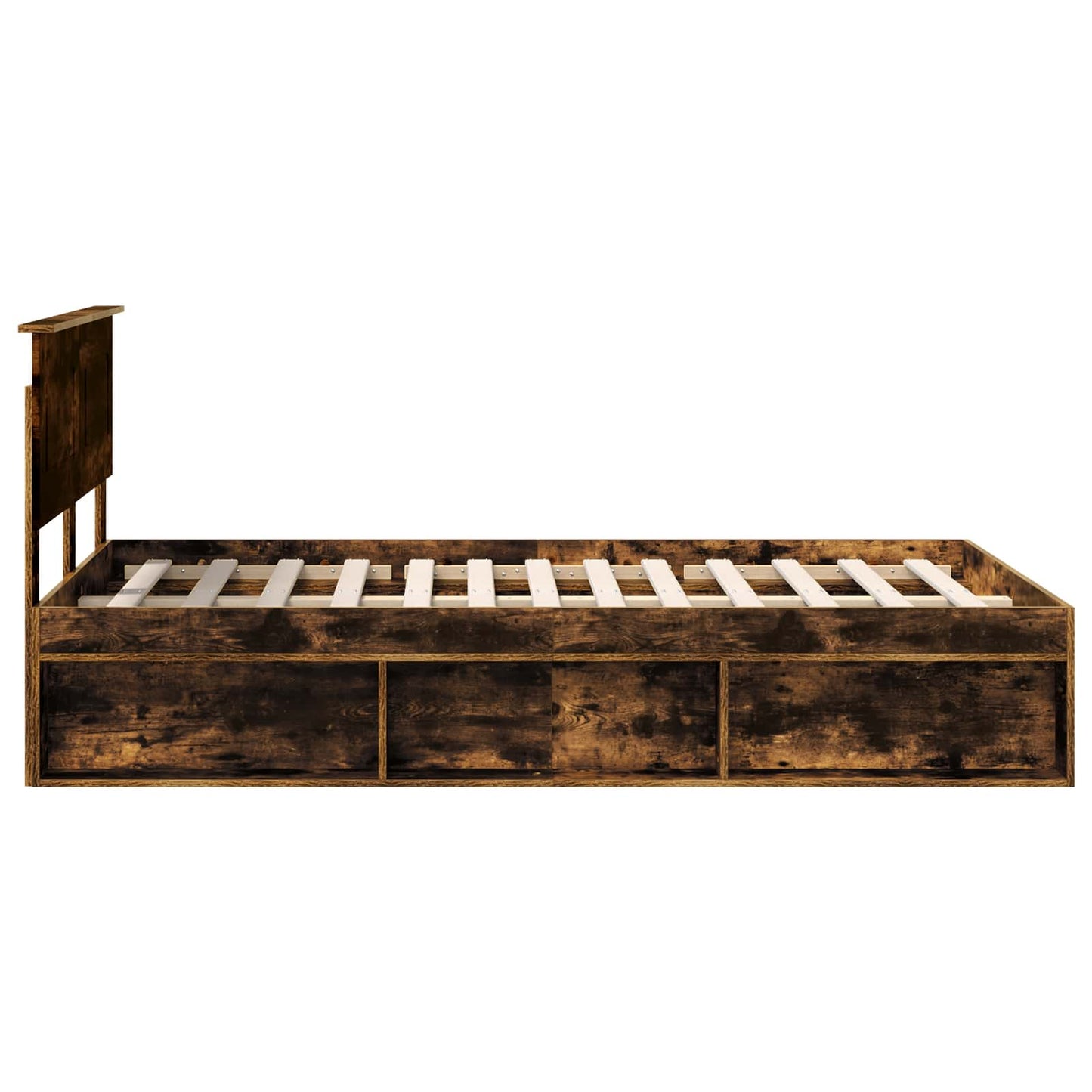 Bed Frame Smoked Oak 120 x 200 cm Engineered wood