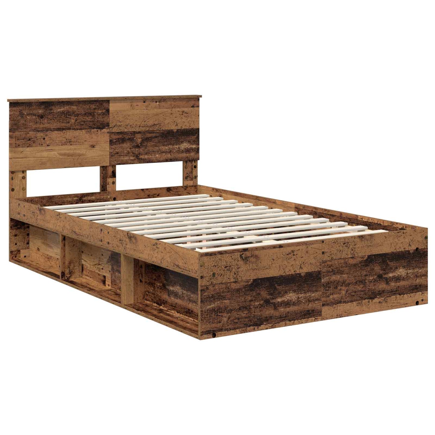 Bed Frame with Headboard Old Wood 120 x 200 cm Engineered wood