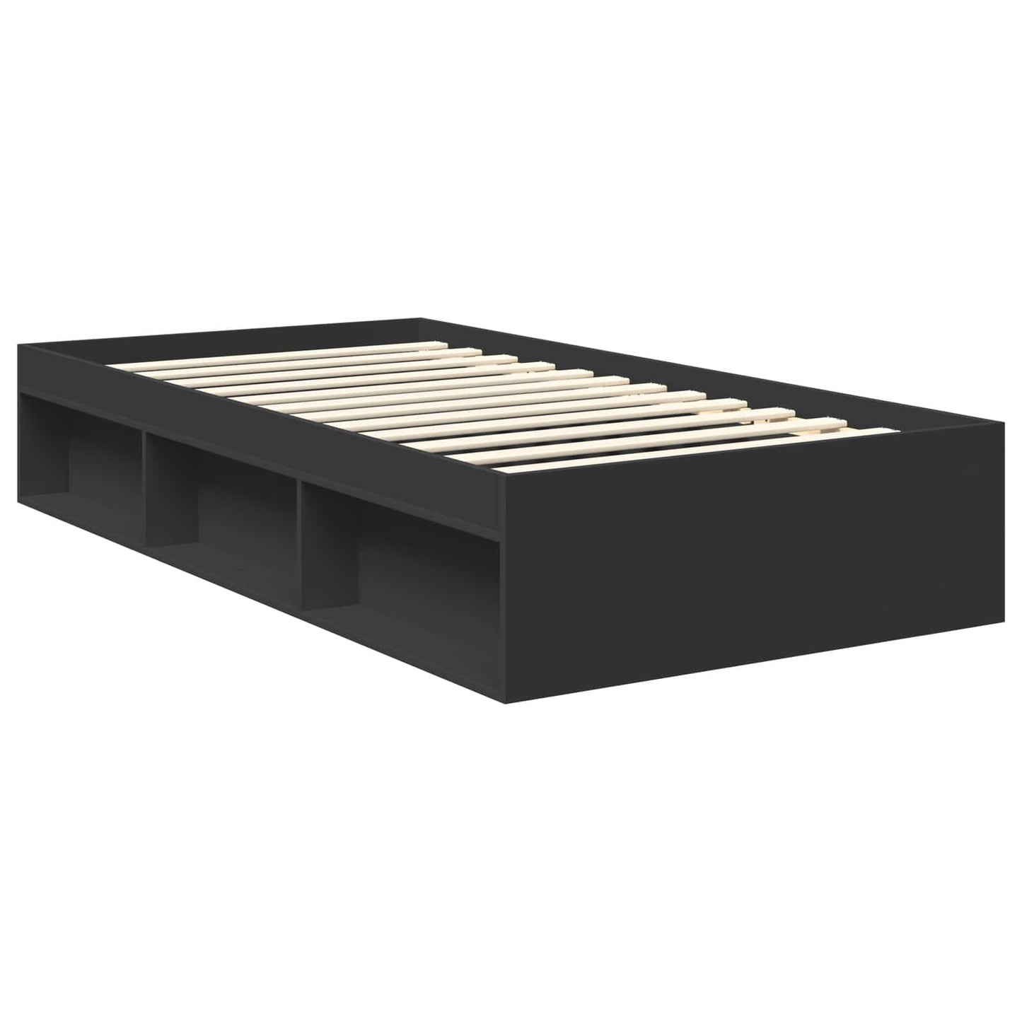 Bed Frame with Headboard Black 100 x 200 cm Engineered wood