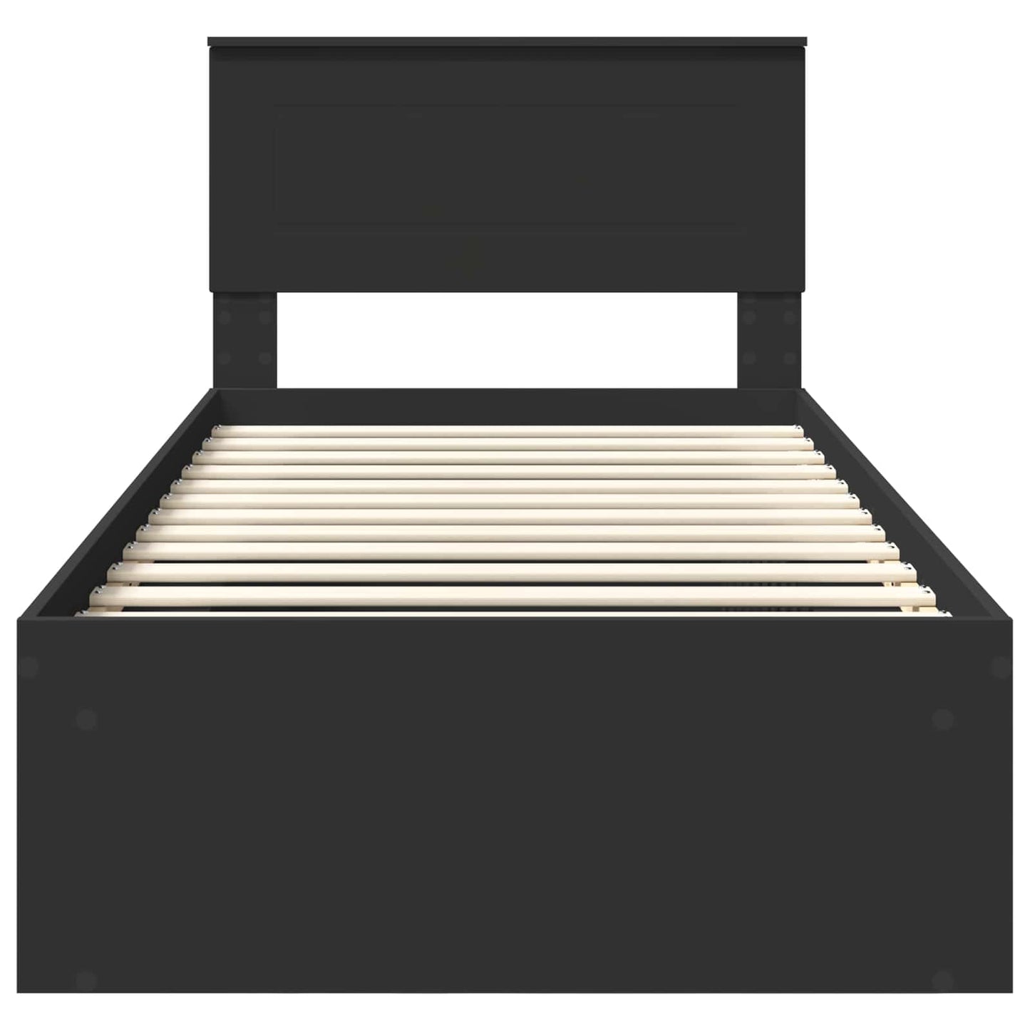 Bed Frame with Headboard Black 100 x 200 cm Engineered wood