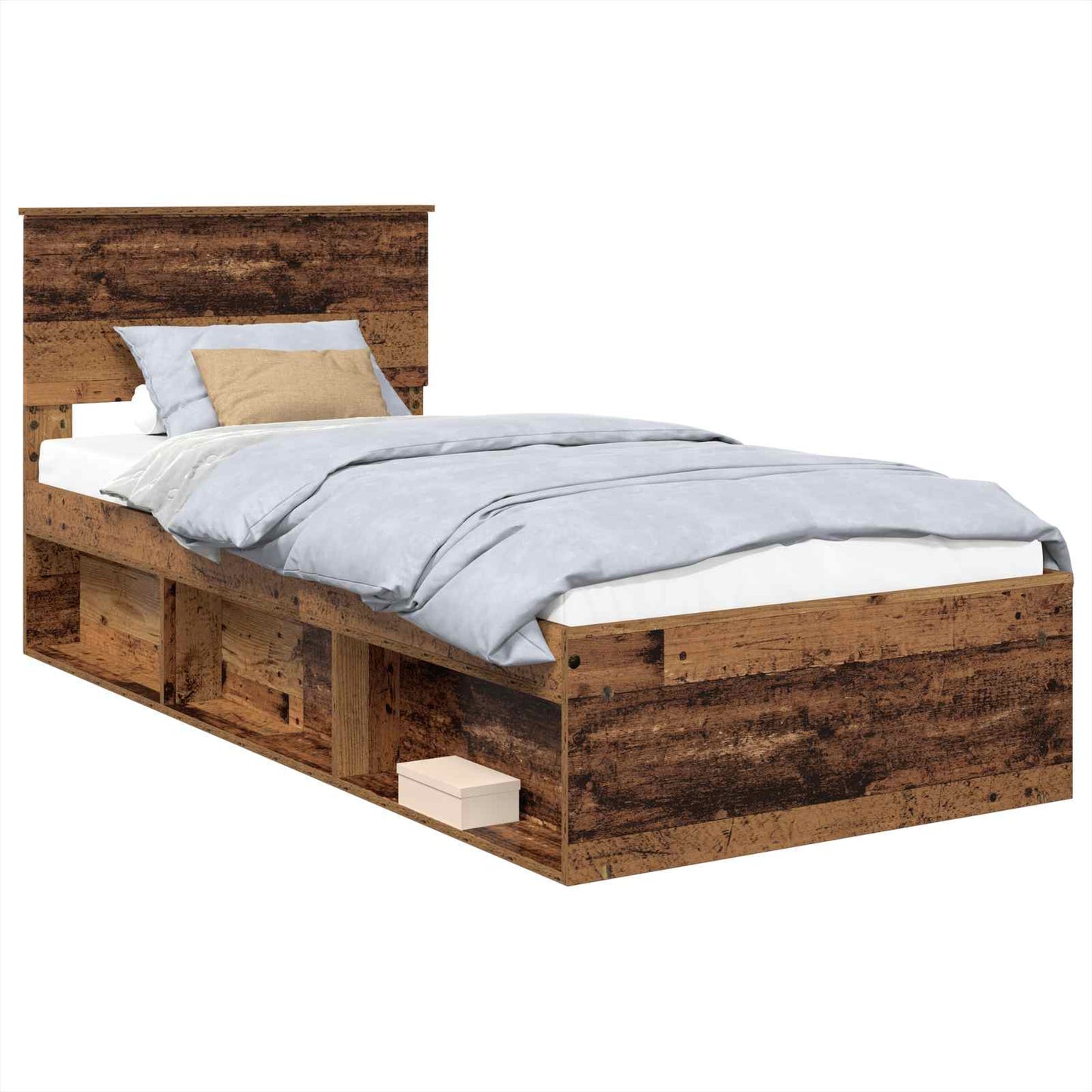 Bed Frame with Headboard Old Wood 100 x 200 cm Engineered wood