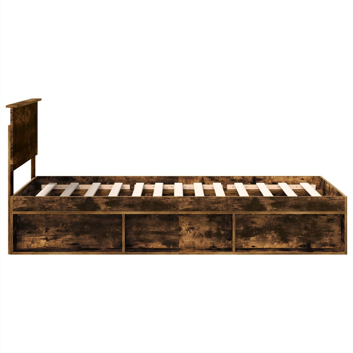 Bed Frame with Headboard Smoked Oak 90 x 200 cm Engineered wood
