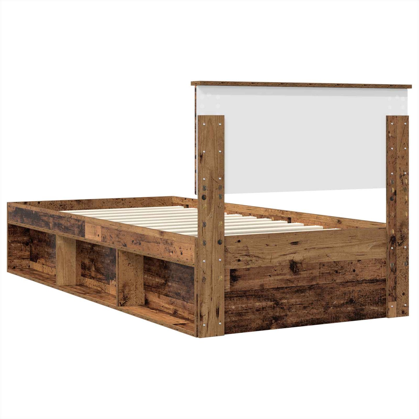 Bed Frame with Headboard Old Wood 90 x 200 cm Engineered wood