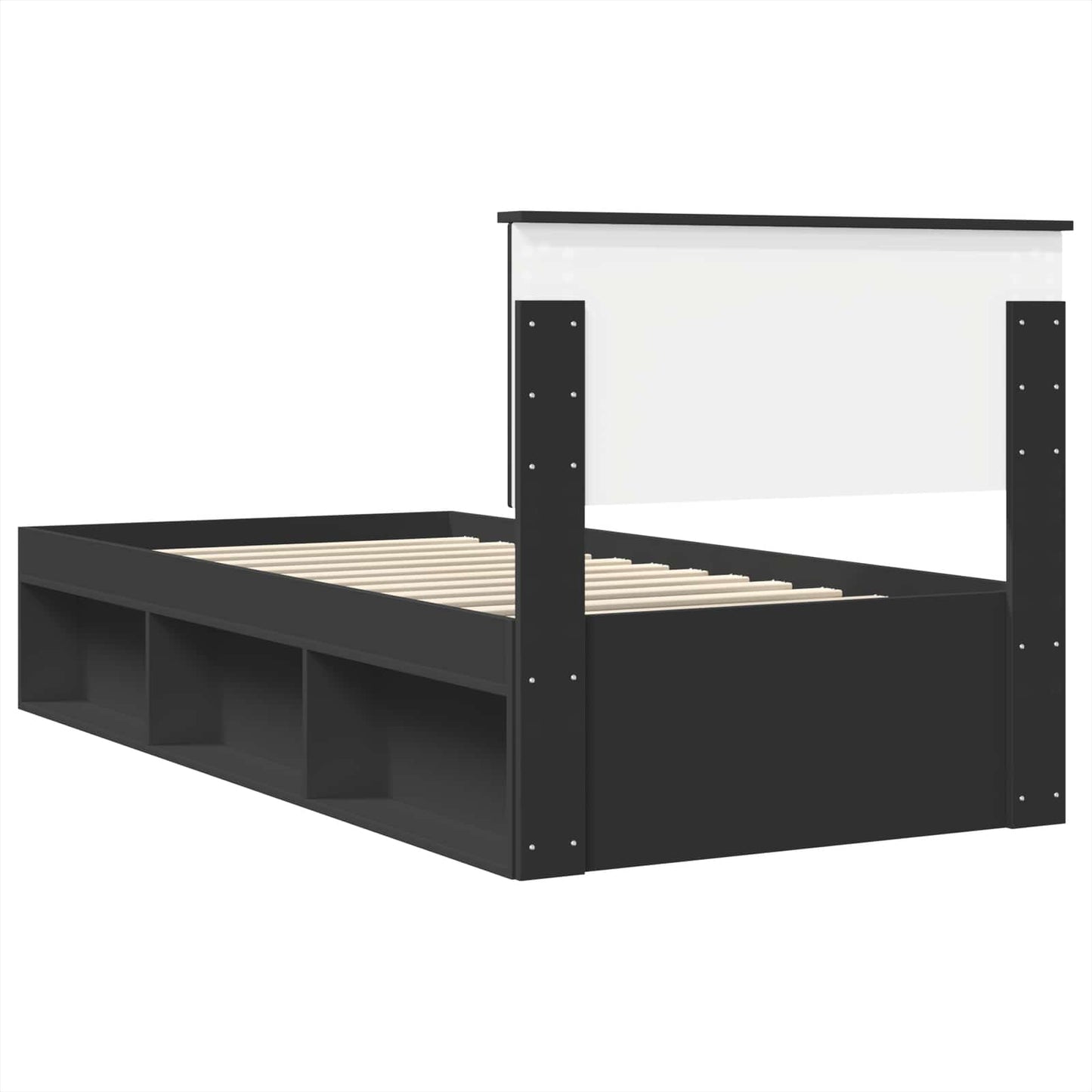 Bed Frame with Headboard Black 75 x 190 cm Engineered wood