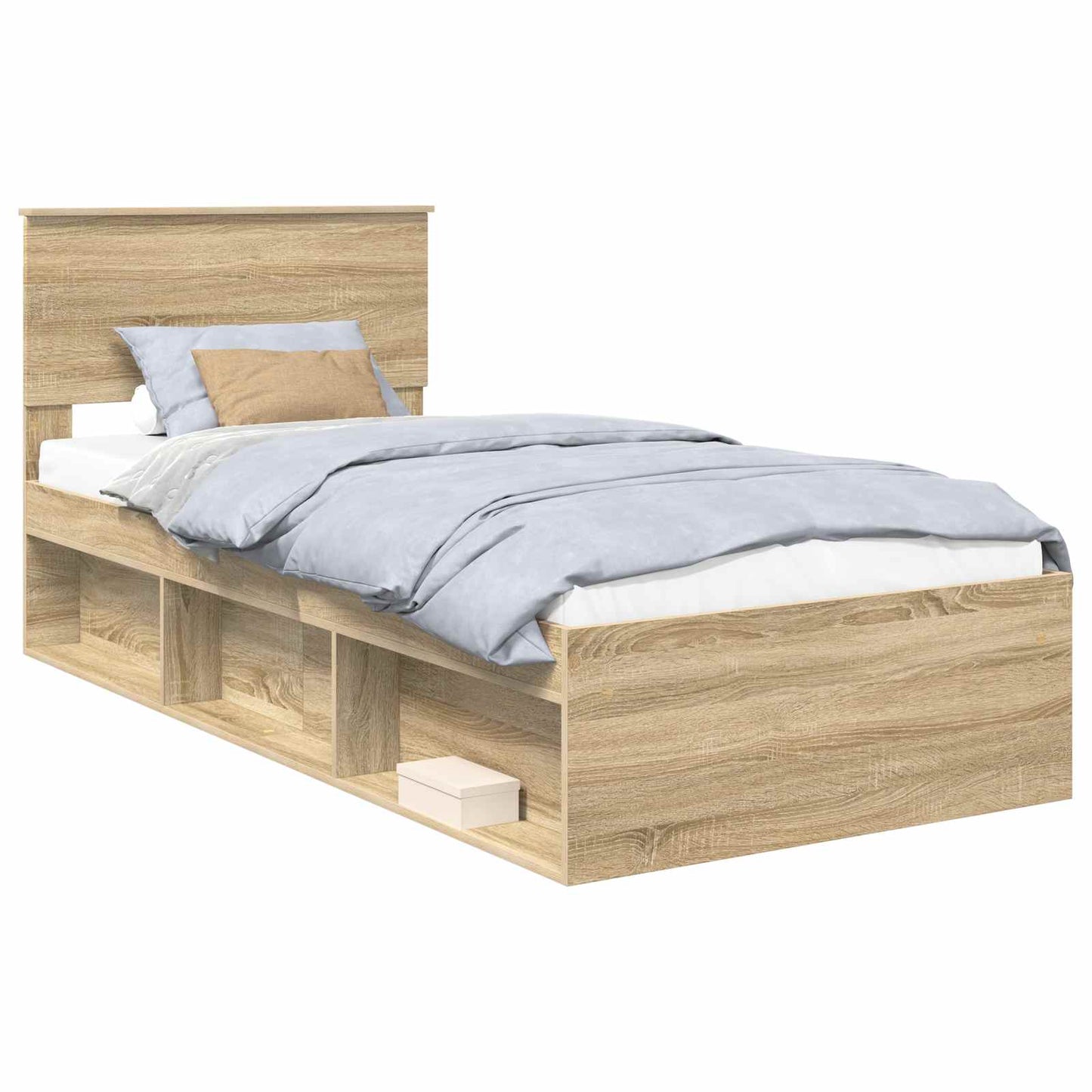 Bed Frame with Headboard Sonoma Oak 75 x 190 cm Engineered wood