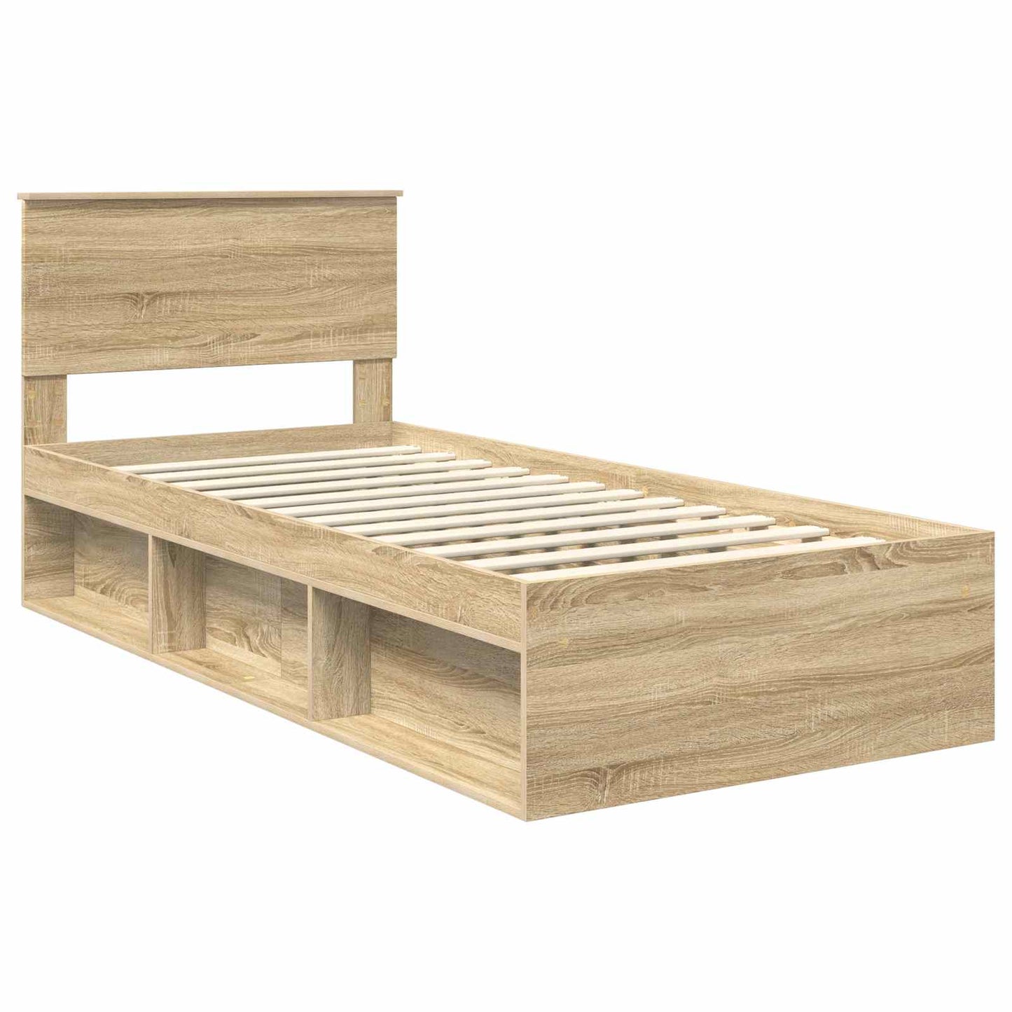 Bed Frame with Headboard Sonoma Oak 75 x 190 cm Engineered wood