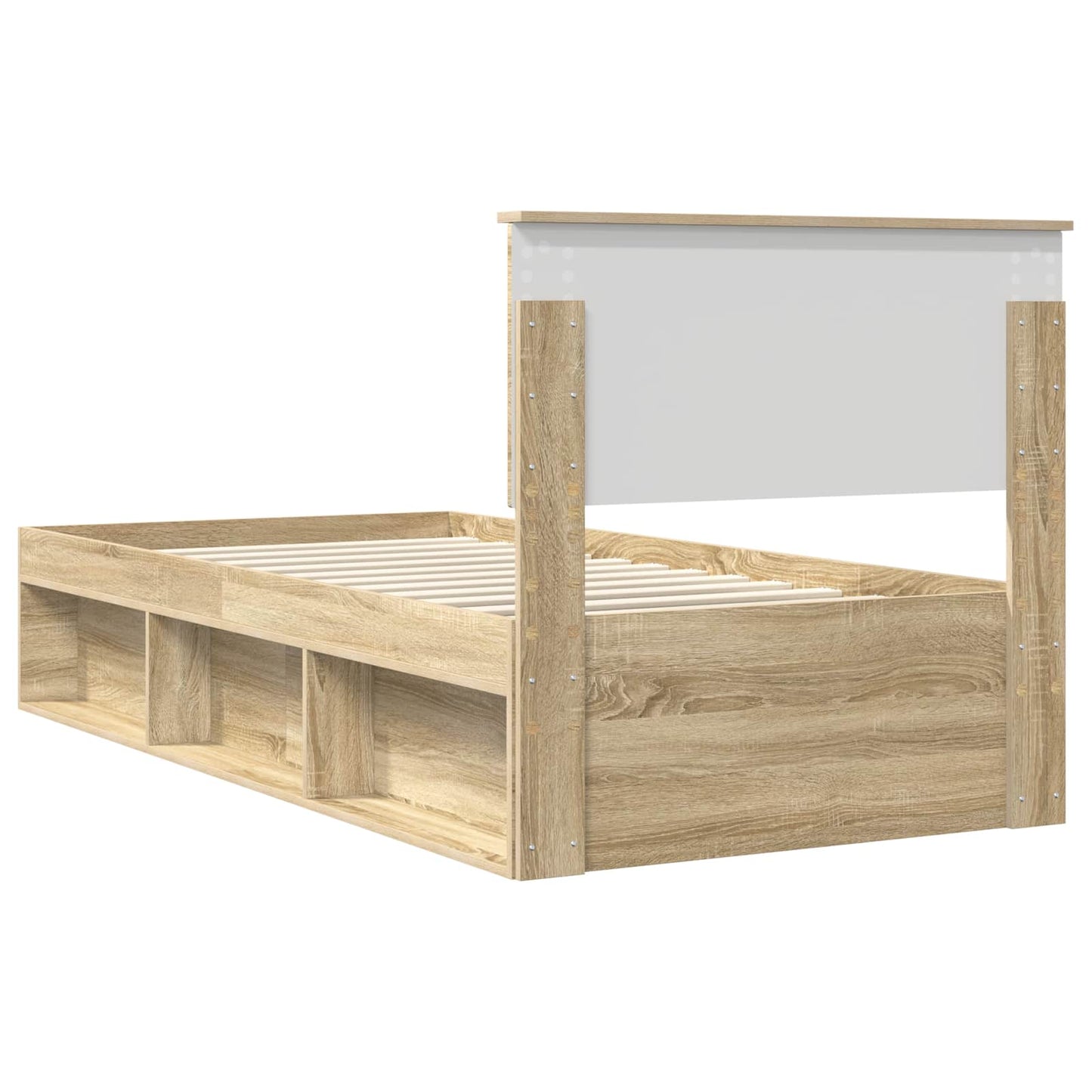 Bed Frame with Headboard Sonoma Oak 75 x 190 cm Engineered wood