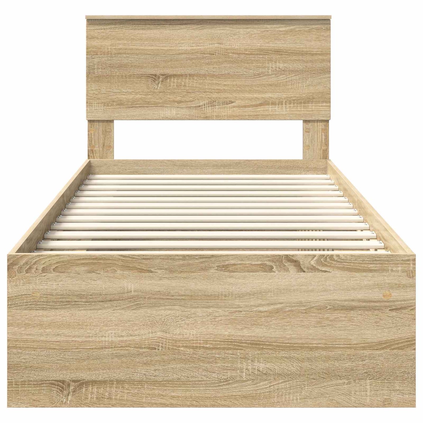 Bed Frame with Headboard Sonoma Oak 75 x 190 cm Engineered wood