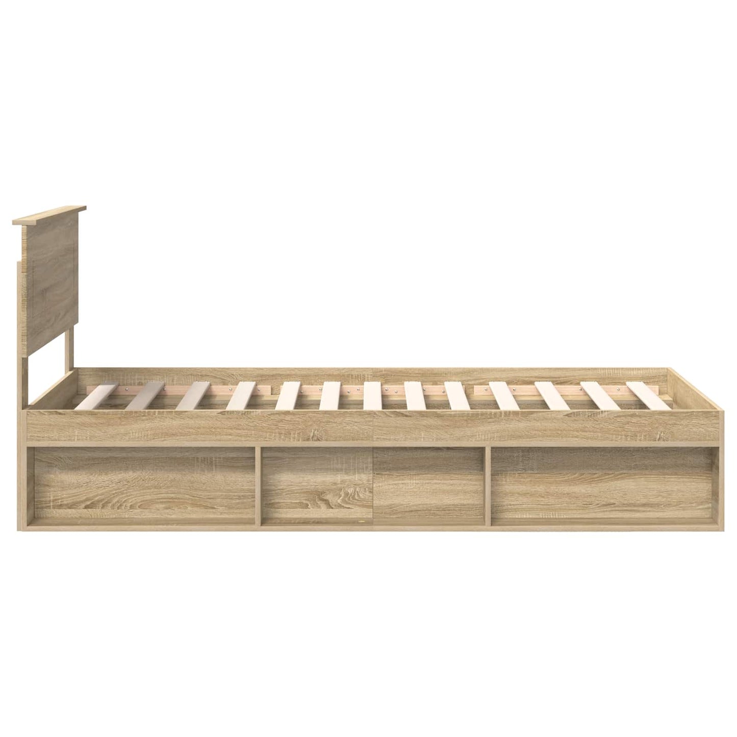 Bed Frame with Headboard Sonoma Oak 75 x 190 cm Engineered wood
