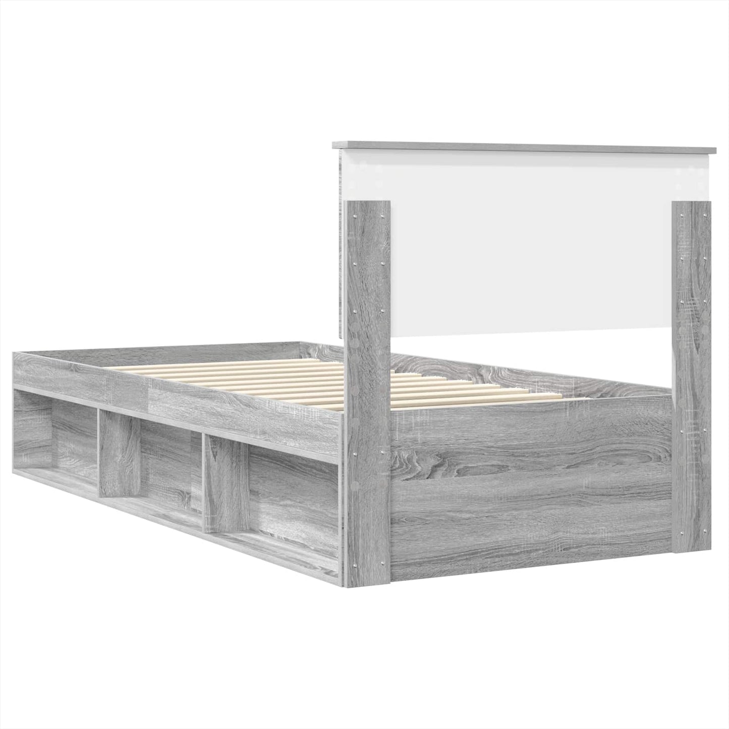 Bed Frame Grey Sonoma 75 x 190 cm Engineered wood