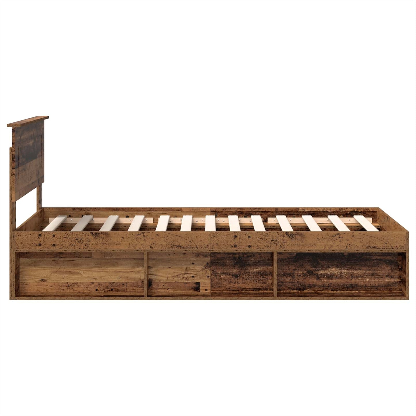Bed Frame with Headboard Old Wood 75 x 190 cm Engineered wood