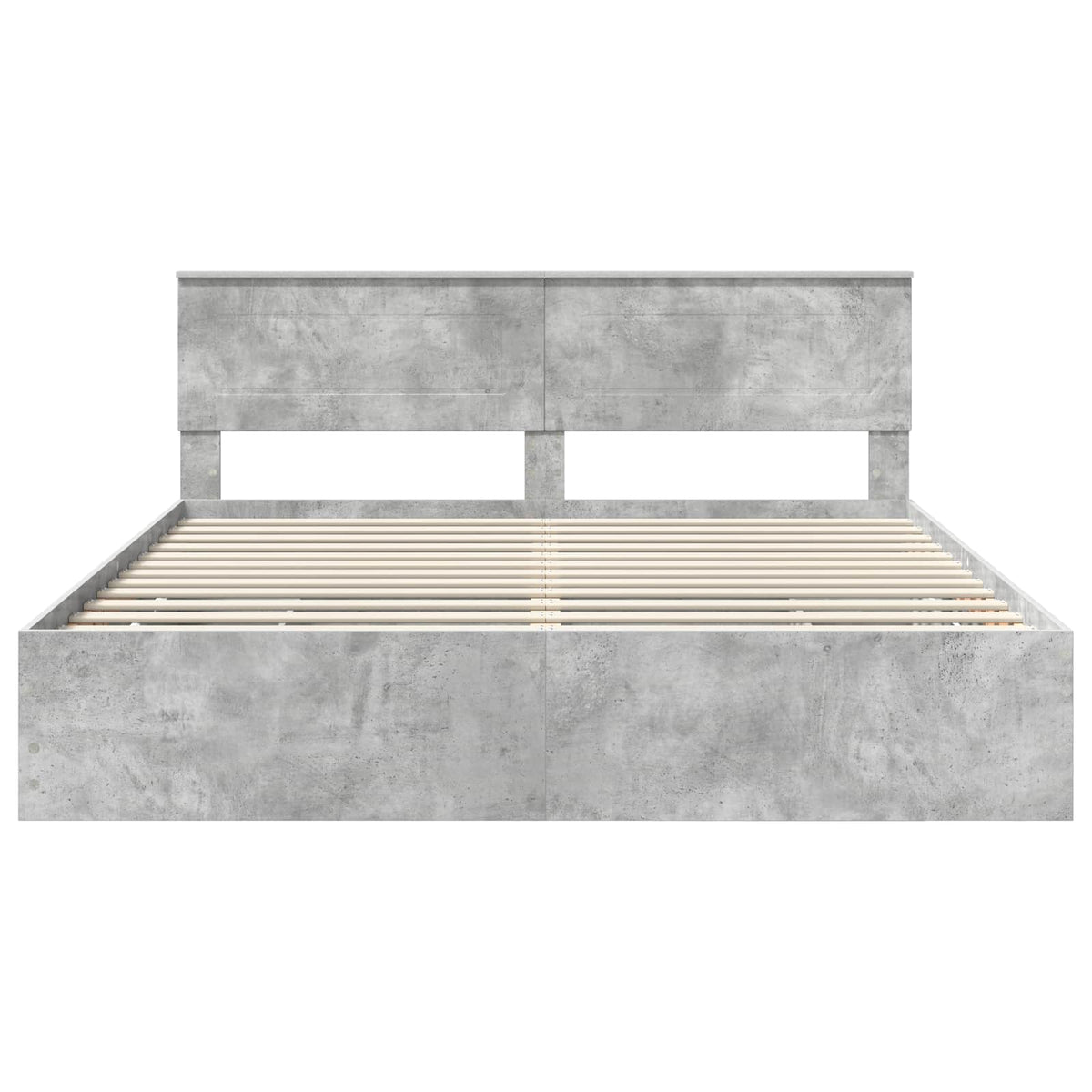 Bed Frame with Drawer Concrete Grey 200 x 200 cm Engineer Wood