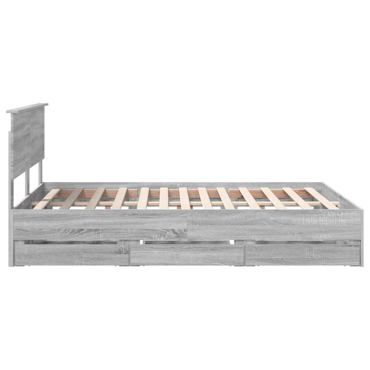 Bed Frame with Drawer Grey Sonoma 160 x 200 cm Engineer Wood