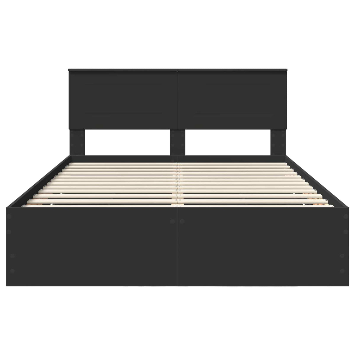 Bed Frame with Drawer Black 150 x 200 cm Engineer Wood