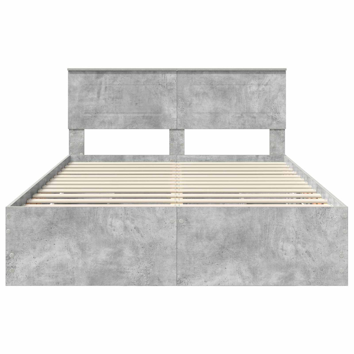 Bed Frame with Drawer Concrete Grey 150 x 200 cm Engineer Wood