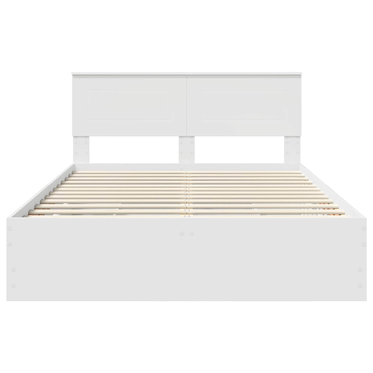 Bed Frame with Drawer White 140 x 190 cm Engineer Wood
