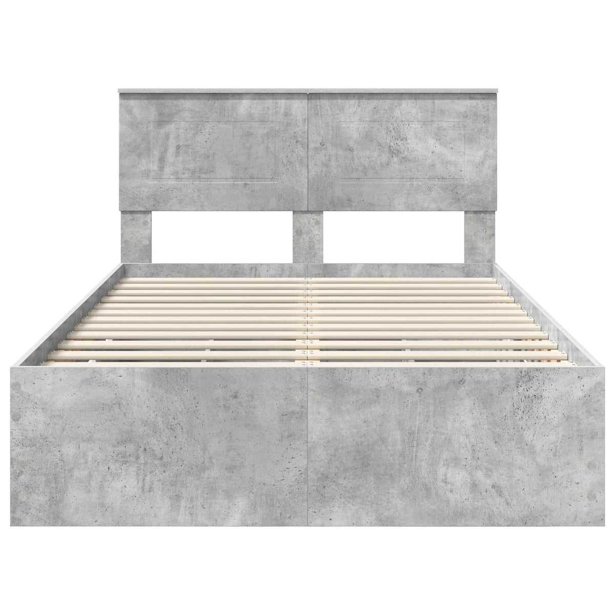 Bed Frame with Drawer Concrete Grey 135 x 190 cm Engineer Wood